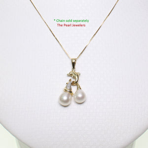 2000050-14K-Solid-Yellow-Gold-Dolphin-Diamond-White-Pearls-Pendent
