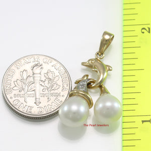 2000050-14K-Solid-Yellow-Gold-Dolphin-Diamond-White-Pearls-Pendent