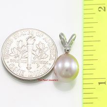 Load image into Gallery viewer, 2000079-14k-White-Gold-Diamond-AAA-Lavender-Cultured-Pearl-Pendant-Necklace