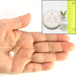 2000080-14k-Gold-Diamond-White-Freshwater-Pearl-Rabbit-ear-Pendant