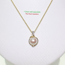 Load image into Gallery viewer, 2000100-14kt-AAA-White-Cultured-Pearl-Diamonds-Pendant-Necklace