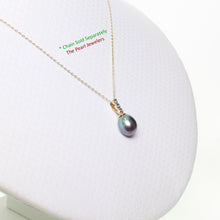 Load image into Gallery viewer, 2000111-14k-Y/Gold-AAA-Black-Cultured-Pearl-Diamonds-Pendant-Necklace