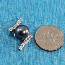 Load image into Gallery viewer, 2000146-AAA-Black-Genuine-Cultured-Pearl-Diamonds-Pendant-14k-White-Gold