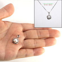 Load image into Gallery viewer, 2000255 GENUINE WHITE PEARL 14K WHITE GOLD WAVE SQUARE DESIGN PENDANT