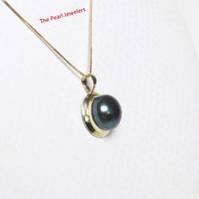 Load image into Gallery viewer, 2000391-14k-Yellow-Gold-Encircles-Design-Black-Pearl-Pendant-Necklace