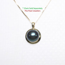 Load image into Gallery viewer, 2000391-14k-Yellow-Gold-Encircles-Design-Black-Pearl-Pendant-Necklace