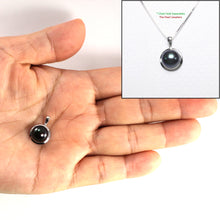 Load image into Gallery viewer, 2000396-Real-14k-White-Gold-Encircles-Genuine-Black-Pearl-Pendant-Necklace