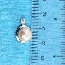Load image into Gallery viewer, 2000397B-Genuine-Pink-Pearl-14k-White-Gold-Encircles-Pendant-Necklace