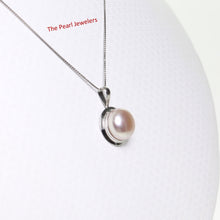 Load image into Gallery viewer, 2000397-Genuine-Lavender-Pearl-14k-White-Gold-Encircles-Pendant-Necklace