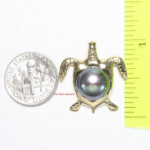 Load image into Gallery viewer, 2000511-14k-Gold-Hawaiian-Honu-Sea-Turtle-Black-Pearl-Pendant-Necklace