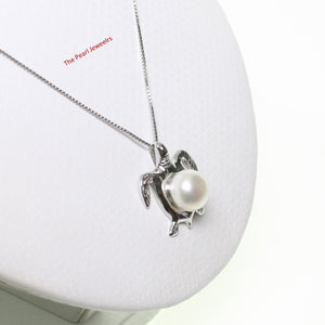 2000515-14K-White-Gold-Sea-Turtle-(Honu)-White-Pearl-Pendant-Necklace