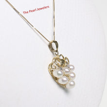 Load image into Gallery viewer, 2000520-14kt-Gold-Grape-Design-Diamonds-Six-White-Pearl-Pendant-Necklace
