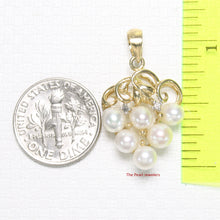 Load image into Gallery viewer, 2000520-14kt-Gold-Grape-Design-Diamonds-Six-White-Pearl-Pendant-Necklace