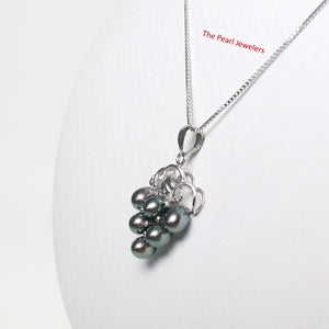 2000526-14k-W/G-Grape-Design-Diamond-Six-Peacock-Freshwater-Pearl-Pendant