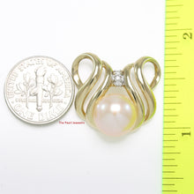 Load image into Gallery viewer, 2000552-14k-Yellow-Gold-Unique-Design-Diamonds-Pink-Pearl-Pendant-Necklace