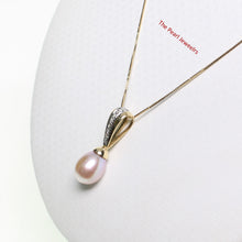 Load image into Gallery viewer, 2000562-14k-Yellow-Gold-Diamonds-Pink-Pearl-Unique-Pendant-Necklace
