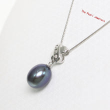 Load image into Gallery viewer, 2000606-Handcrafted-Real-14k-Gold-Diamonds-Black-Pearl-Unique-Pendant-Necklace