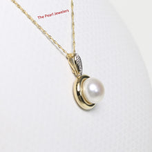 Load image into Gallery viewer, 2000670-14k-Solid-Gold-Diamonds-AAA-White-Pearl-Enhancer-Pendant-Necklace