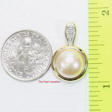 Load image into Gallery viewer, 2000672-14k-Solid-YG-Diamonds-Pink-Pearl-Enhancer-Pendant-Necklace
