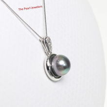 Load image into Gallery viewer, 2000676-14k-White-Gold-Diamonds-Black-Pearl-Enhancer-Pendant-Necklace