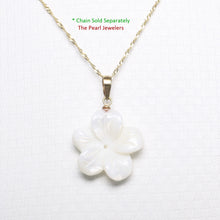 Load image into Gallery viewer, 2000710-14k-Hand-Carved-Mother-of-Pearl-Hawaiian-Plumeria-Pendant-Necklace