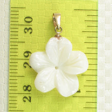 Load image into Gallery viewer, 2000710-14k-Gold-Bale-Hand-Carved-Mother-of-Pearl-Hawaiian-Plumeria-Pendant