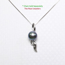 Load image into Gallery viewer, 2000806-14kt-Gold-Flowing-Bail-Diamond-Peacock-Pearl-Pendant-Necklace