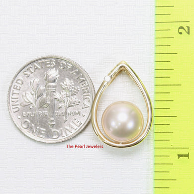 2000944 AAA ROUND PINK PEARL 14K YELLOW GOLD UNIQUE DESIGN DIAMOND Pendant