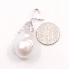 Load image into Gallery viewer, 2000975 BAROQUE PEARL PENDANT 14K WHITE GOLD DIAMOND “VINES” BAIL