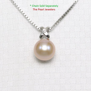 2001879 LAVENDER PEARL DIAMOND 14K WHITE GOLD BAIL PENDANT NECKLACE