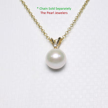 Load image into Gallery viewer, 2002270  DIAMOND AAA WHITE PEARL 14K YELLOW SOLID GOLD RABBIT-EAR BAIL PENDANT