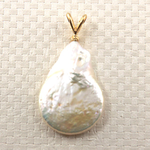 2012270-Gold-Rabbit-Ear-Bale-Diamond-Baroque-White-Coin-Pearl-Pendant