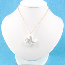 Load image into Gallery viewer, 2022270-14k-Yellow-Gold-Rabbit-Ear-Bale-Diamond-Baroque-Pearl-Pendant-Necklace
