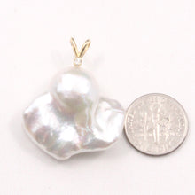 Load image into Gallery viewer, 2022270 BAROQUE PEARL 14KT RABBIT-EAR BALE DIAMOND PENDANT NECKLACE