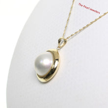 Load image into Gallery viewer, 2088000-14k-Gold-Encircles-15mm-Natural-White-Mabe-Pearl-Pendant-Necklace
