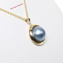 Load image into Gallery viewer, 2088001-14k-Yellow-Gold-Encircles-15mm-Blue-Mabe-Pearl-Pendant-Necklace
