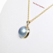 Load image into Gallery viewer, 2097901-14k-Solid-Yellow-Gold-Bezel-14mm-Blue-Mabe-Pearl-Pendant