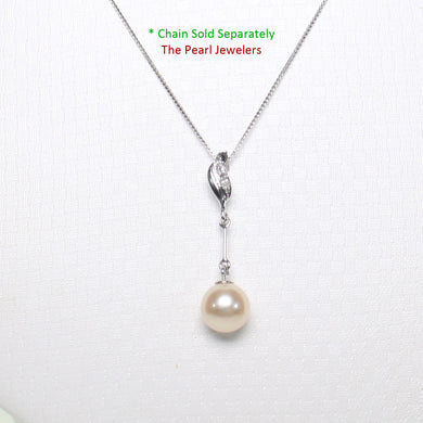 2099917 AAA PEACH CULTURED PEARL 14K WHITE GOLD BAIL DANGLING PENDANT