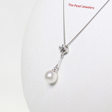 Load image into Gallery viewer, 2099935 AAA WHITE CULTURED PEARL 14K WHITE GOLD SHELL BAIL DANGLING PENDANT