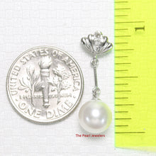 Load image into Gallery viewer, 2099935 AAA WHITE CULTURED PEARL 14K WHITE GOLD SHELL BAIL DANGLING PENDANT