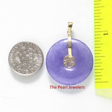 Load image into Gallery viewer, 2100022A-Tablet-Disc-Lavender-Jade-14k-Solid-Yellow-Gold BLESSING Pendant