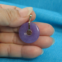Load image into Gallery viewer, 2100022-Real-14k-Gold-BLESSING-Tablet-Disc-Lavender-Jade-Pendant-Necklace