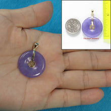 Load image into Gallery viewer, 2100022-Real-14k-Gold-BLESSING-Tablet-Disc-Lavender-Jade-Pendant-Necklace