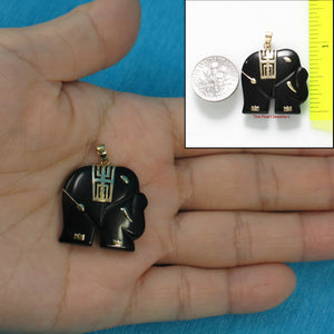 2100031-Hand-Carved-Popular-Elephant-Black-Onyx-14k-Solid-Yellow-Gold-Pendant
