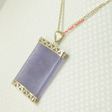 Load image into Gallery viewer, 2100042-Greek-Key-14k-Gold-Lavender-Jade-Board-Pendant-Necklace