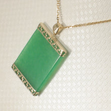 Load image into Gallery viewer, 2100043-Greek-Key-14k-Yellow-Gold-Green-Jade-Board-Pendant-Necklace