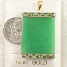 Load image into Gallery viewer, 2100043-14k-Gold-Greek-Key-Green-Jade-Board-Pendant