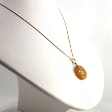 Load image into Gallery viewer, 2100055-14k-Solid-Gold-BLESSING-Donut-Shape-Honey-Jade-Pendant-Necklace