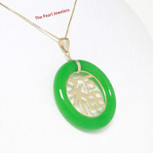 Load image into Gallery viewer, 2100073-14k-Gold-Green-Jade-30mm-Round-Donut-JOY-Pendant-Necklace