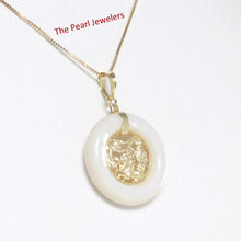 Load image into Gallery viewer, 2100080-14k-Gold-Hand-Crafted-Dragon-White-Mother-of-Pearl-Pendant-Necklace
